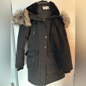 BCBG Black Fur-Trimmed Ski Jacket
